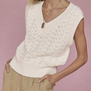 Zara pearl trim knit vest